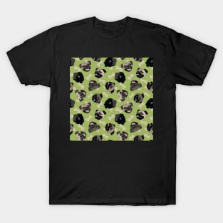 Laughing Pugs in Mint T-Shirt